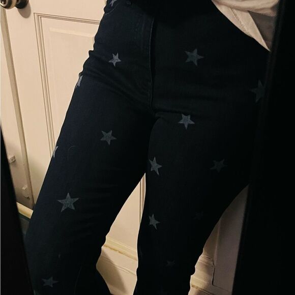 Warp + Weft MPX Milan High Rise Skinny Jeans Star Patterned Dark Blue 28 NWT - Picture 9 of 11